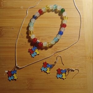 Colorful Puzzle Piece Jewelry Set for Kids